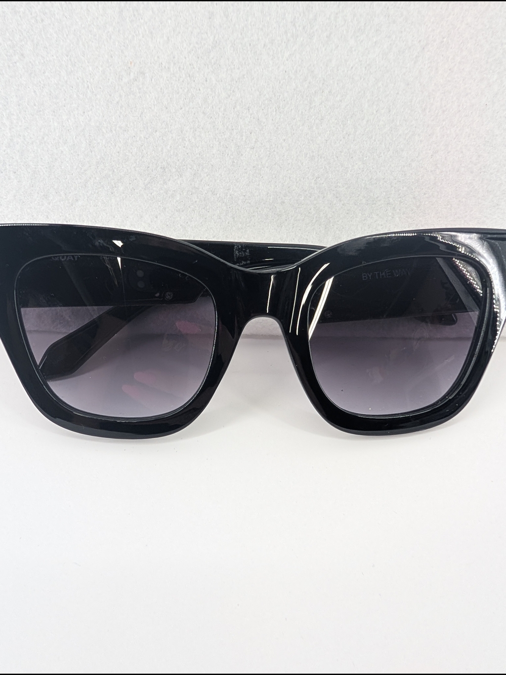 Quay Black Oversized Cat Eye Sunglasses - by the way.